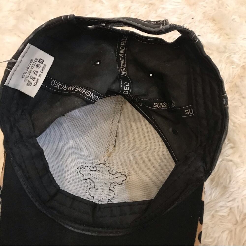 Sunshine and Rodeo Leopard Cross Distressed Hat - Picture 3 of 3